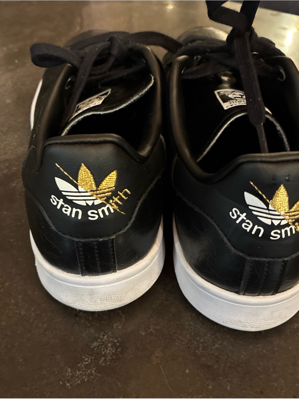 adidas Stan Smith Men’s Black Sneakers with Gold Logo Men’s 8.5